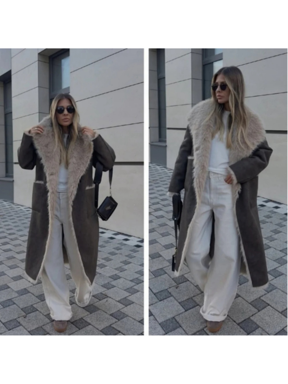 Zara Reversible Faux Fur Double-Faced Coat – Size S